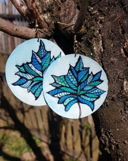 blue leaves earring