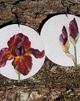 claret iris earrings