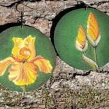 yellow iris earrings