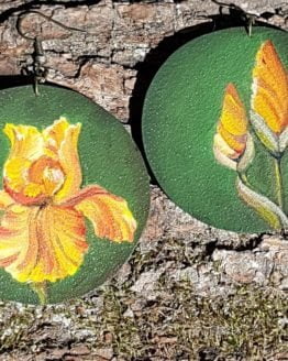 yellow iris earrings