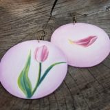 magenta tulip earrings