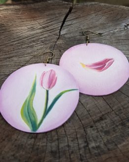 magenta tulip earrings