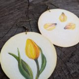 yellow tulip earrings