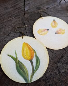 yellow tulip earrings