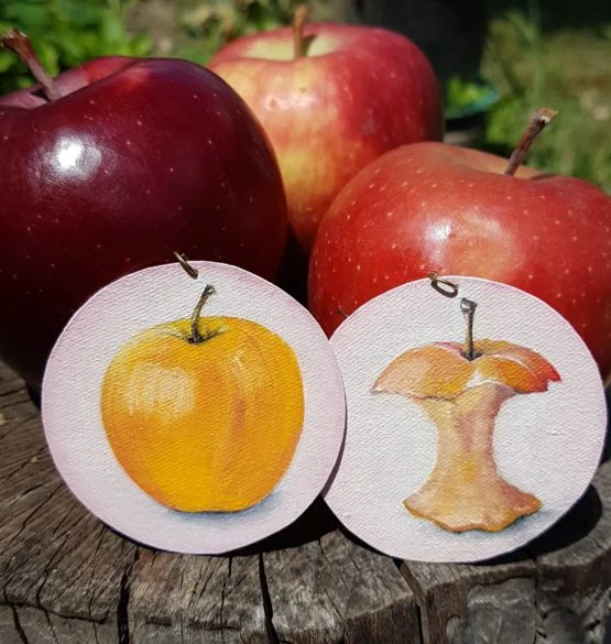 yellow apple earrings