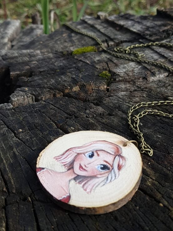 Blue Gentle Wooden Necklace