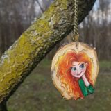 Disheveled Redhead Wooden Necklace