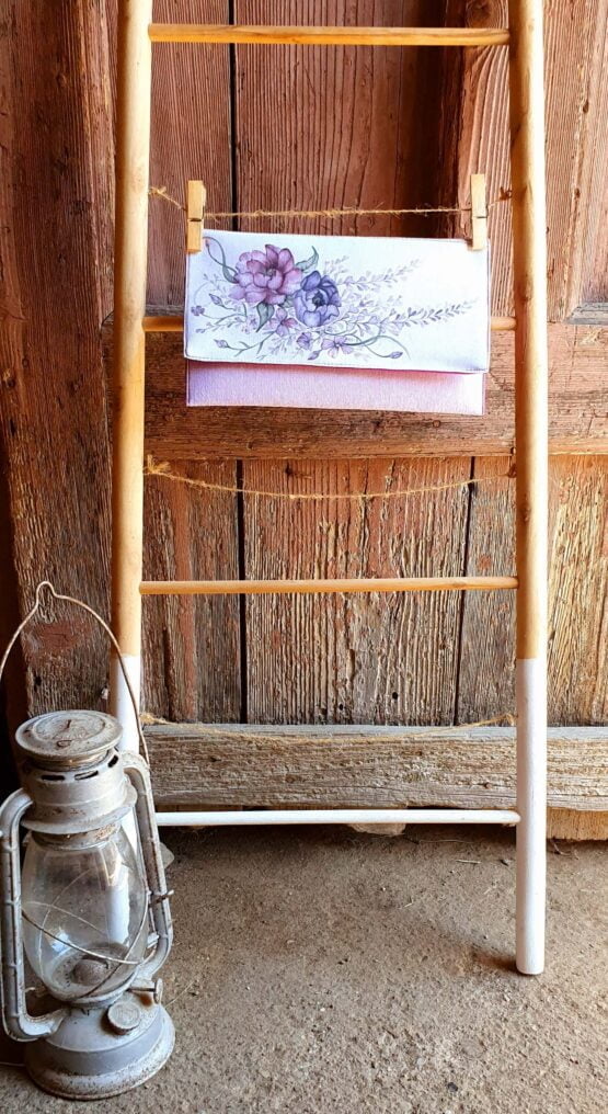 pastel colors in vintage design hand painted letter bag