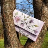 magnolia hand painted letter bag