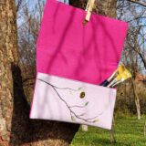 magnolia hand painted letter bag open