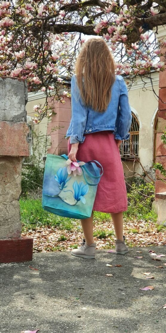turquoise-blue-magnolia-hand-painted-bag